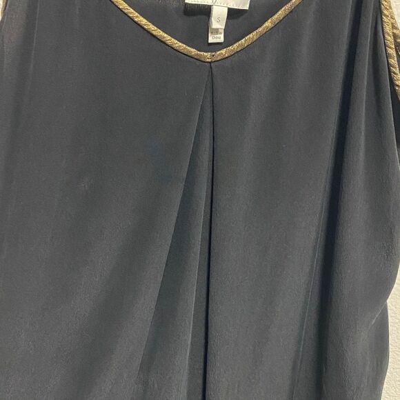 Joie Celimene Black Silk Metallic Trim Cami Top – Small - Picture 6 of 12